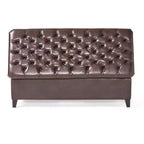 GDFStudio Heathbrooke Pouf contenitore imbottito in ecopelle trapuntata contemporanea