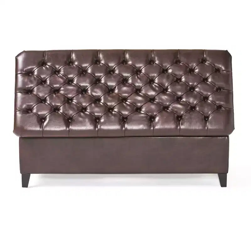 GDFStudio Heathbrooke Pouf contenitore imbottito in ecopelle trapuntata contemporanea