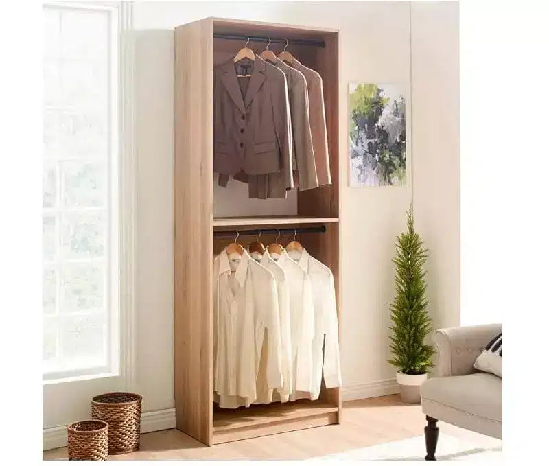 HomeStock Prosper 32 Cabina armadio in legno con due aste appendiabiti
