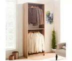 HomeStock Prosper 32 Cabina armadio in legno con due aste appendiabiti