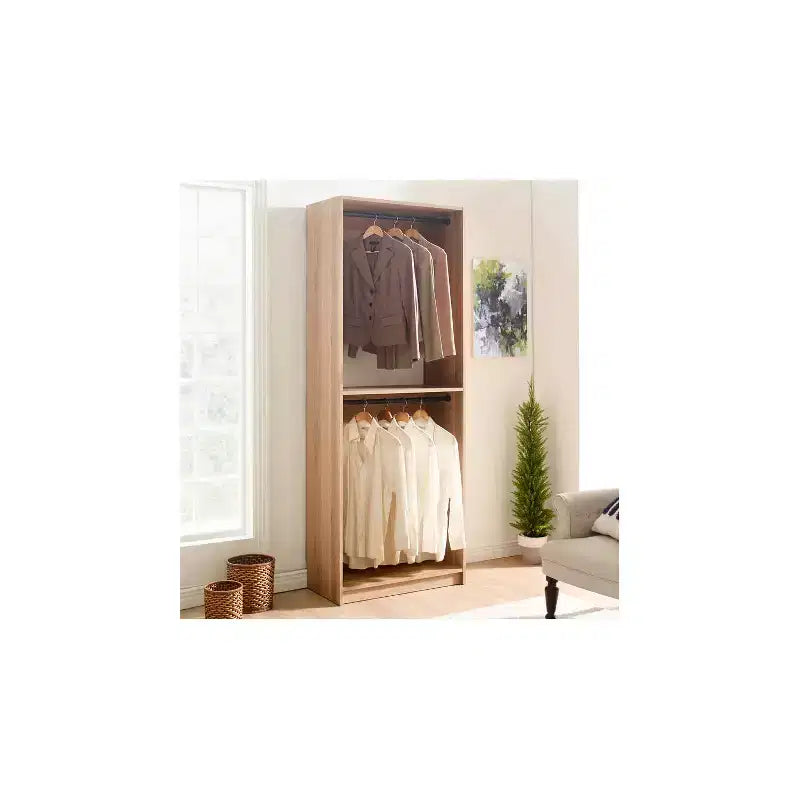 HomeStock Prosper 32 Cabina armadio in legno con due aste appendiabiti