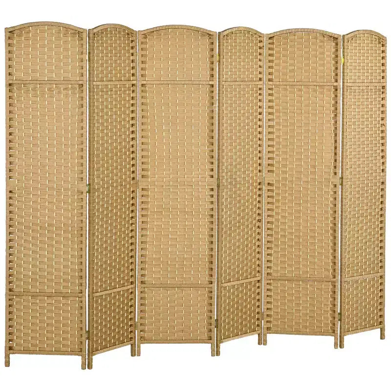 MAYEERTY Divisorio pieghevole a 6 pannelli per la privacy, divisorio per ambienti alto 1,7 m, autoportante, per casa, ufficio, camera da letto, legno naturale