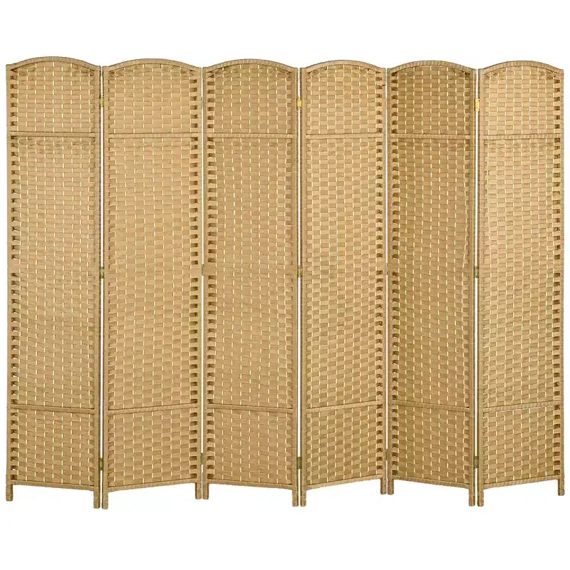 MAYEERTY Divisorio pieghevole a 6 pannelli per la privacy, divisorio per ambienti alto 1,7 m, autoportante, per casa, ufficio, camera da letto, legno naturale