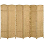 MAYEERTY Divisorio pieghevole a 6 pannelli per la privacy, divisorio per ambienti alto 1,7 m, autoportante, per casa, ufficio, camera da letto, legno naturale