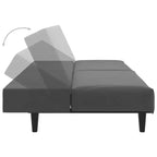 vidaXL Divano letto a 2 posti in velluto - Divanetto convertibile, grigio scuro, versatile per soggiorno/dormitorio/ufficio