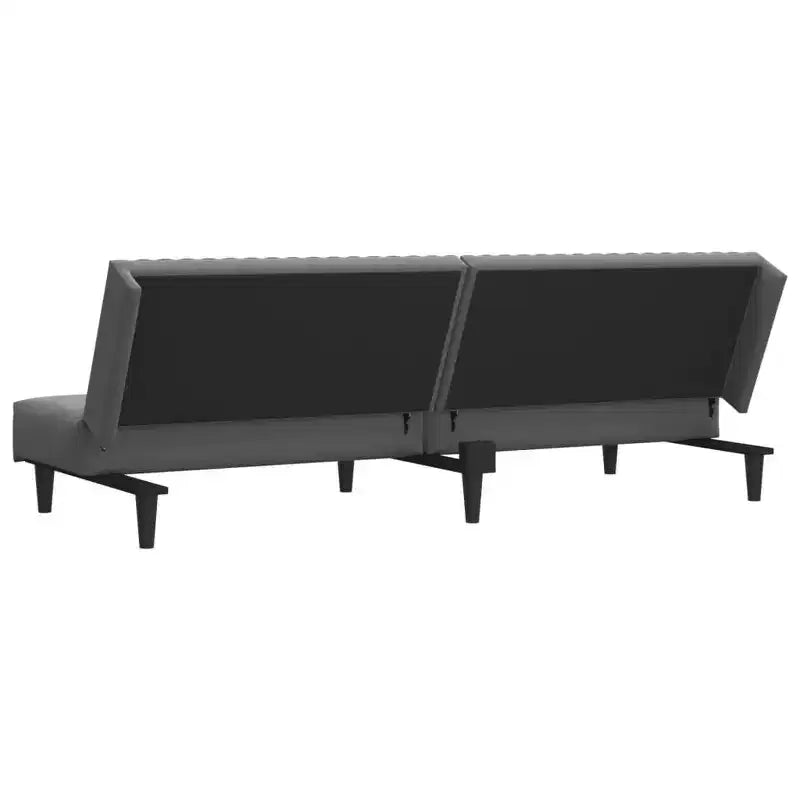 vidaXL Divano letto a 2 posti in velluto - Divanetto convertibile, grigio scuro, versatile per soggiorno/dormitorio/ufficio