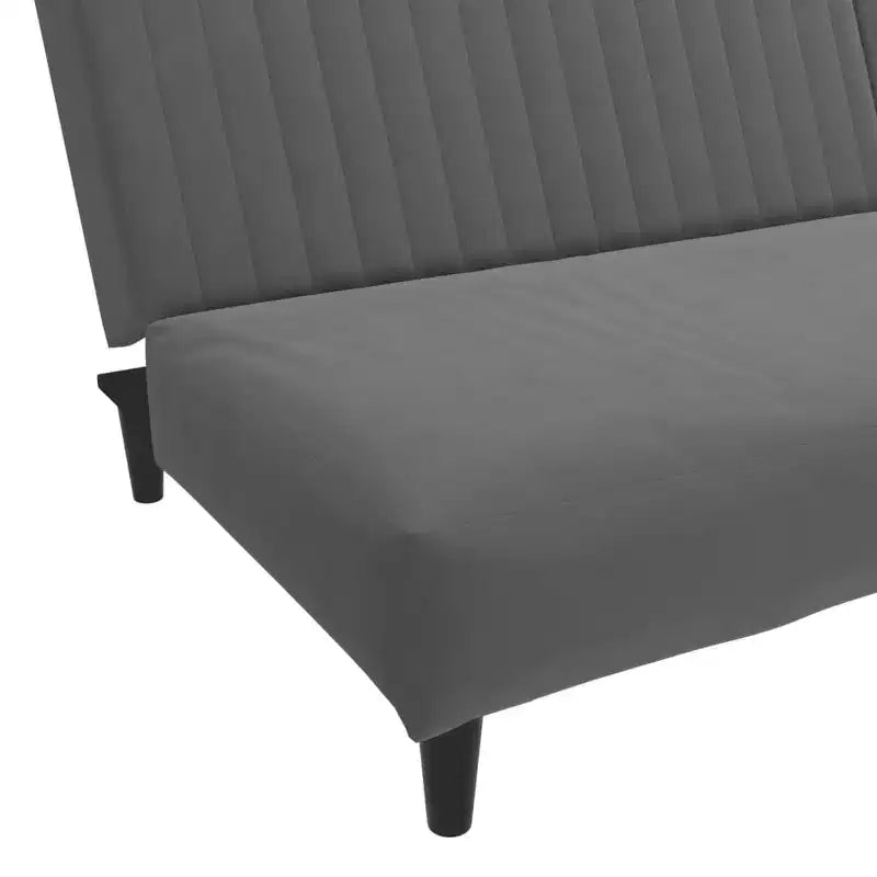 vidaXL Divano letto a 2 posti in velluto - Divanetto convertibile, grigio scuro, versatile per soggiorno/dormitorio/ufficio