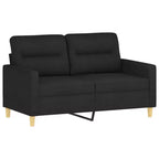 vidaXL Set Divani in Tessuto con Cuscini - Elegante Mobile Moderno per Soggiorno Interno, Salotto - Nero