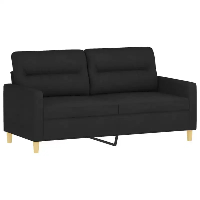 vidaXL Set Divani in Tessuto con Cuscini - Elegante Mobile Moderno per Soggiorno Interno, Salotto - Nero