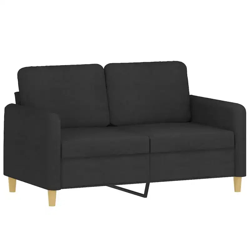vidaXL Set Divani a 3 Pezzi in Tessuto Resistente Nero - Sedute Moderne e Comode con Generosa Profondità - Include Poltrona Singola, Divano a 2 Posti e Divano a 3 Posti
