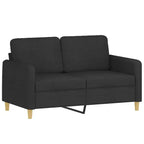 vidaXL Set Divani a 3 Pezzi in Tessuto Resistente Nero - Sedute Moderne e Comode con Generosa Profondità - Include Poltrona Singola, Divano a 2 Posti e Divano a 3 Posti