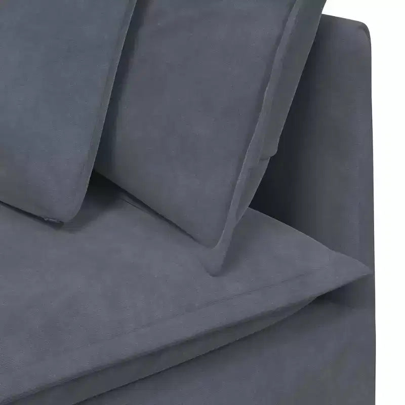 vidaXL Divano modulare grigio scuro in velluto (100% poliestere) a forma di L