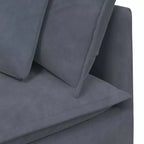 vidaXL Divano modulare grigio scuro in velluto (100% poliestere) a forma di L