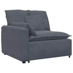vidaXL Divano modulare grigio scuro in velluto (100% poliestere) a forma di L