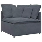 vidaXL Divano modulare grigio scuro in velluto (100% poliestere) a forma di L