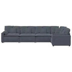 vidaXL Divano modulare grigio scuro in velluto (100% poliestere) a forma di L