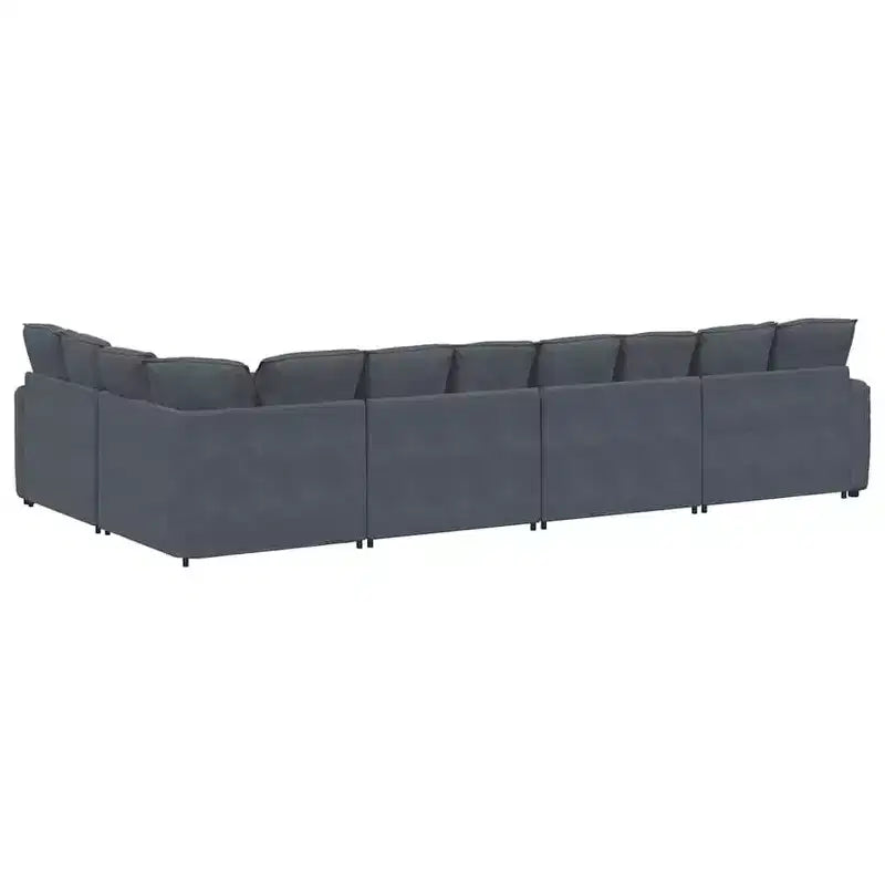 vidaXL Divano modulare grigio scuro in velluto (100% poliestere) a forma di L