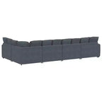 vidaXL Divano modulare grigio scuro in velluto (100% poliestere) a forma di L
