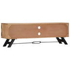vidaXL Mobile TV, Mobile TV in legno massello di acacia con ante, Mobile TV rustico artigianale con scomparti, Supporto multimediale lucidato e laccato