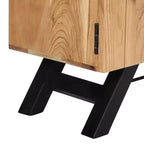 vidaXL Mobile TV, Mobile TV in legno massello di acacia con ante, Mobile TV rustico artigianale con scomparti, Supporto multimediale lucidato e laccato