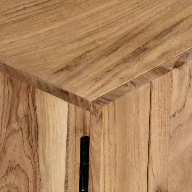 vidaXL Mobile TV, Mobile TV in legno massello di acacia con ante, Mobile TV rustico artigianale con scomparti, Supporto multimediale lucidato e laccato