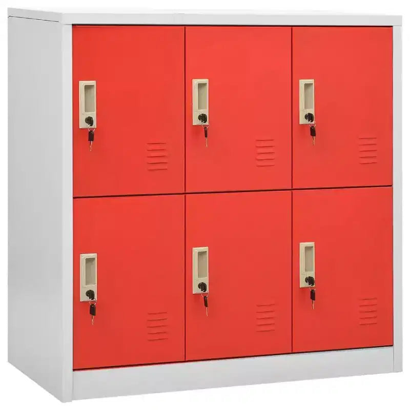 vidaXL Armadietto Grigio e rosso Acciaio Armadietto medio