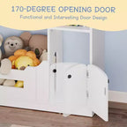 Libreria a 2 ripiani per bambini Acekool, organizer per libri e giocattoli a forma di casetta con luce con sensore di movimento, scaffale in legno per camera da letto o sala giochi