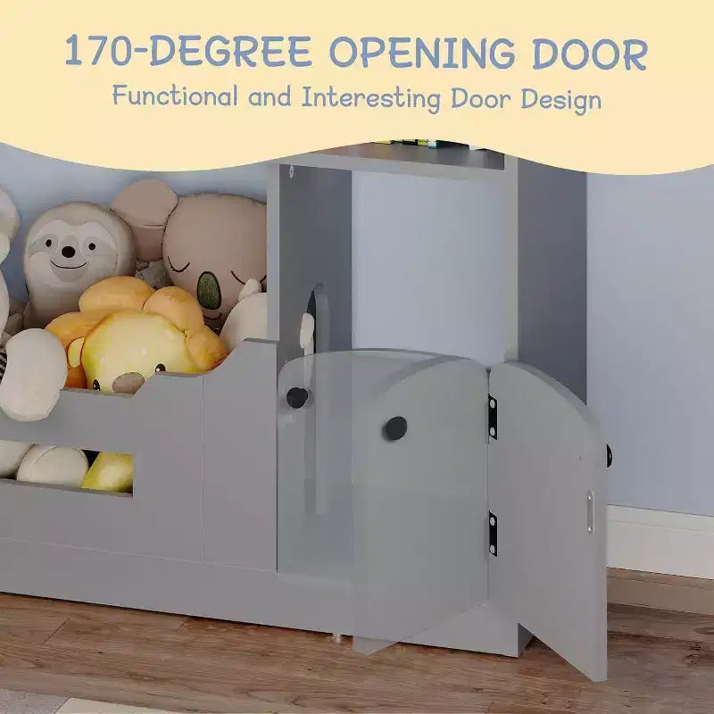 Libreria a 2 ripiani per bambini Acekool, organizer per libri e giocattoli a forma di casetta con luce con sensore di movimento, scaffale in legno per camera da letto o sala giochi