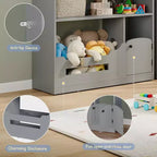 Libreria a 2 ripiani per bambini Acekool, organizer per libri e giocattoli a forma di casetta con luce con sensore di movimento, scaffale in legno per camera da letto o sala giochi