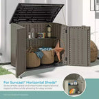 Suncast Kit Ripiani per Casetta Orizzontale, Scaffalatura Salvaspazio per Strutture di Stoccaggio Esterne a Parete, 50 L x 10.25 P x 1.25 H, Nero