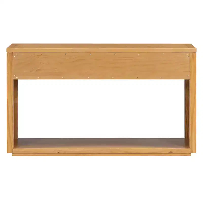Consolle MAYEERTY in legno rustico con cassetti portaoggetti e ripiano aperto per ingresso soggiorno, colore naturale