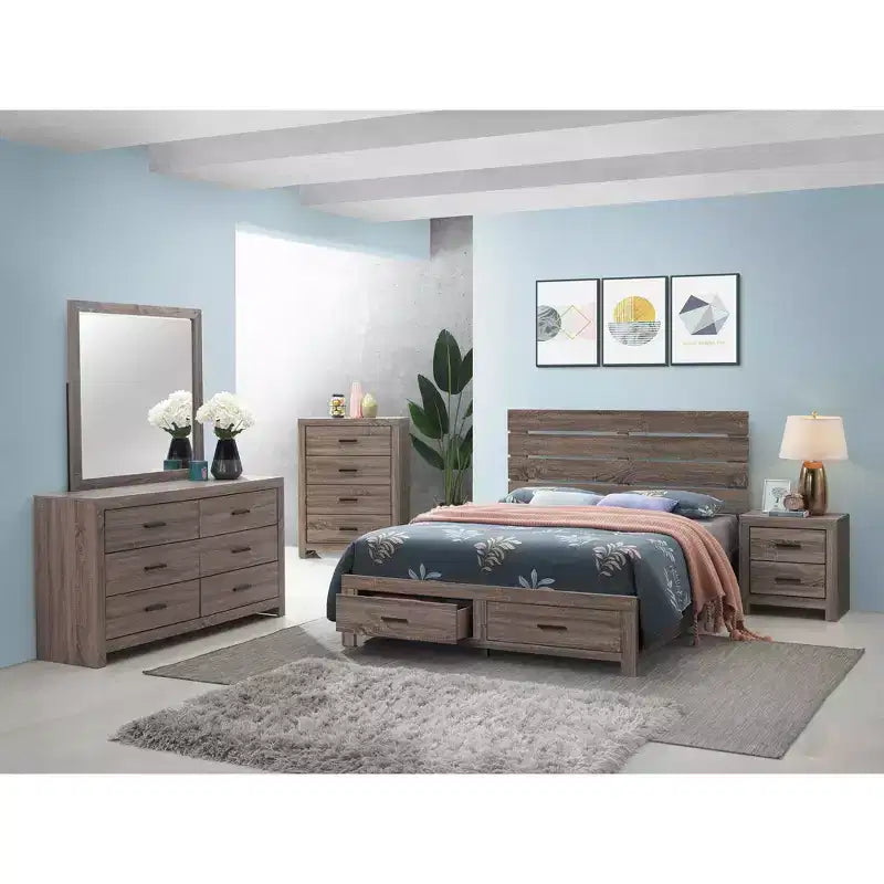 Cassettiera Okak a 4 cassetti, comò classico con cassetti spaziosi, maniglie a tirante e ampia superficie superiore, armadio contenitore per camera da letto