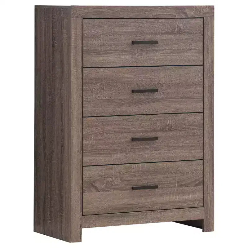 Cassettiera Okak a 4 cassetti, comò classico con cassetti spaziosi, maniglie a tirante e ampia superficie superiore, armadio contenitore per camera da letto