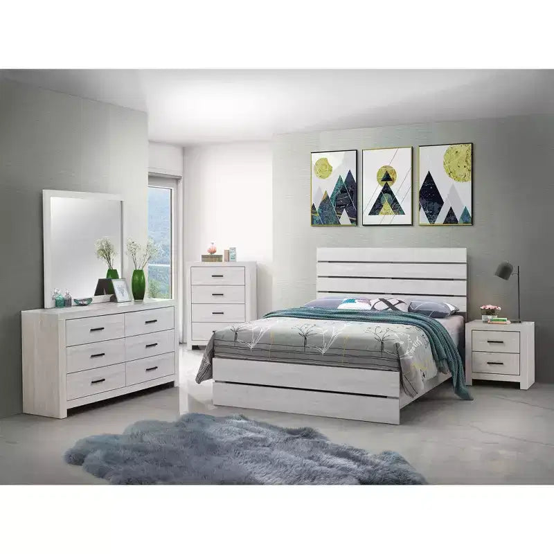 Cassettiera Okak a 4 cassetti, comò classico con cassetti spaziosi, maniglie a tirante e ampia superficie superiore, armadio contenitore per camera da letto