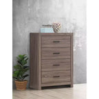Okak Rectangle 4-Drawer Dresser, Classic Chest with Spacious Drawers, Pull Handles & Wide Top Surface, Bedroom Storage Cabinet