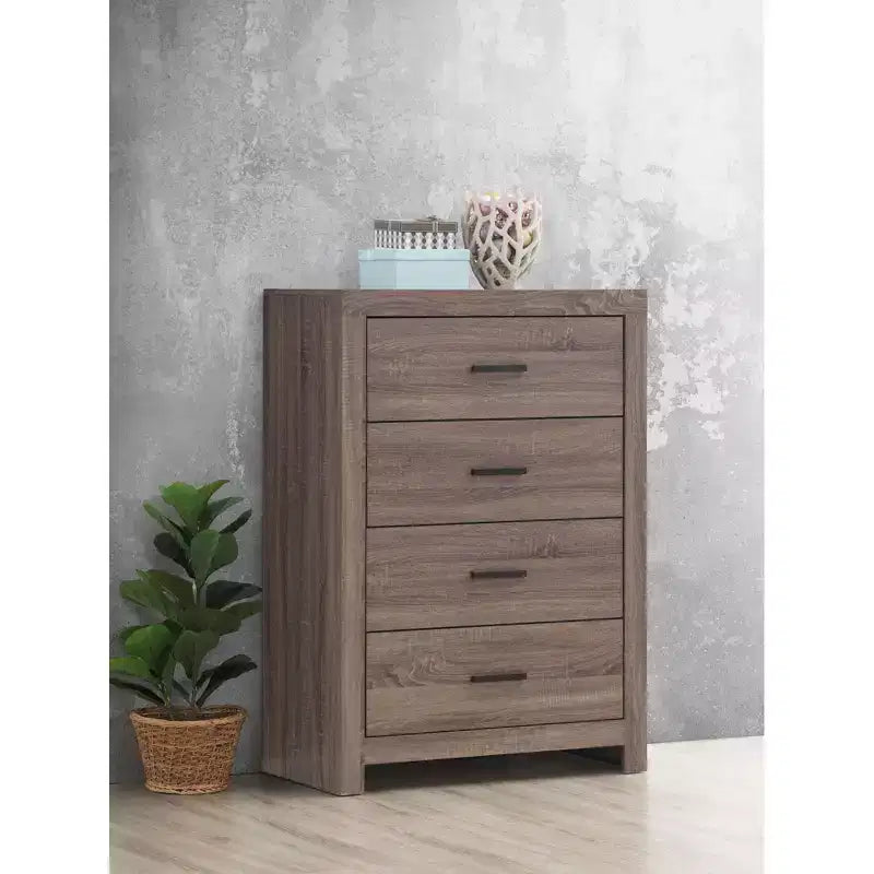 Okak Rectangle 4-Drawer Dresser, Classic Chest with Spacious Drawers, Pull Handles & Wide Top Surface, Bedroom Storage Cabinet