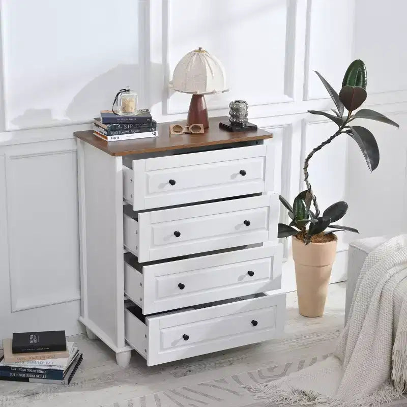 Okak Tall Wood Dresser, Modern 4/5/6-Drawer Storage Cabinet for Bedroom, Kids Room, Living Room & Entryway