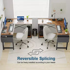 Scrivania angolare a L con ripiano porta PC e tasca laterale, 127 cm, per gaming, ufficio, scrittura, con struttura in metallo - 127 x 110 x 75 cm (rustico)