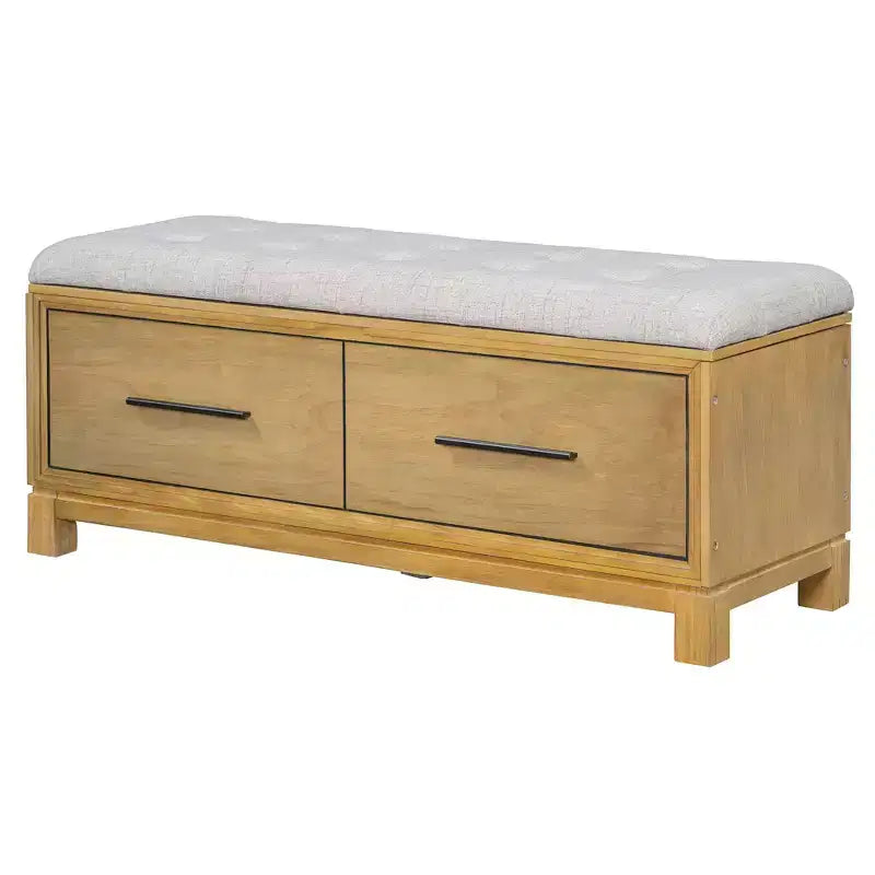 TUYOHW Scarpiera con Cuscino Rimovibile, Panca da Ingresso con Contenitore Nascosto per Soggiorno, Ingresso e Corridoi, Naturale