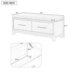 TUYOHW Scarpiera con Cuscino Rimovibile, Panca da Ingresso con Contenitore Nascosto per Soggiorno, Ingresso e Corridoi, Naturale