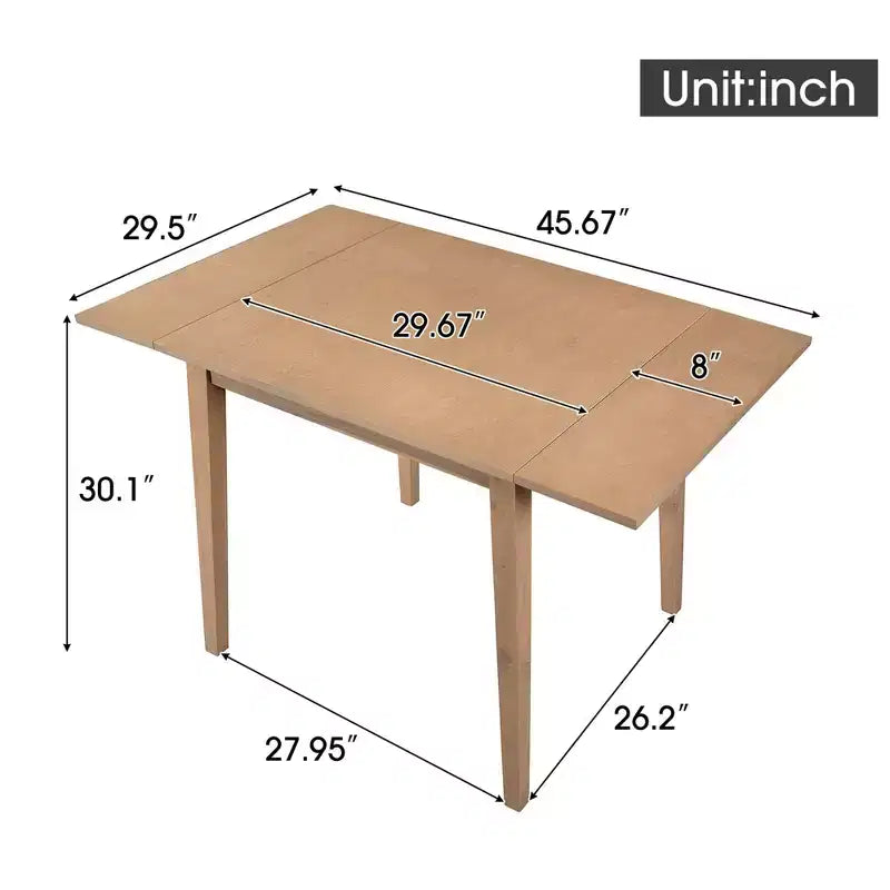 Tavolo da pranzo allungabile rettangolare Okak con gambe in legno di caucciù Tavolo da cucina per 4 persone Tavolo pieghevole per cucina, sala da pranzo