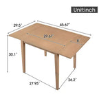 Tavolo da pranzo allungabile rettangolare Okak con gambe in legno di caucciù Tavolo da cucina per 4 persone Tavolo pieghevole per cucina, sala da pranzo