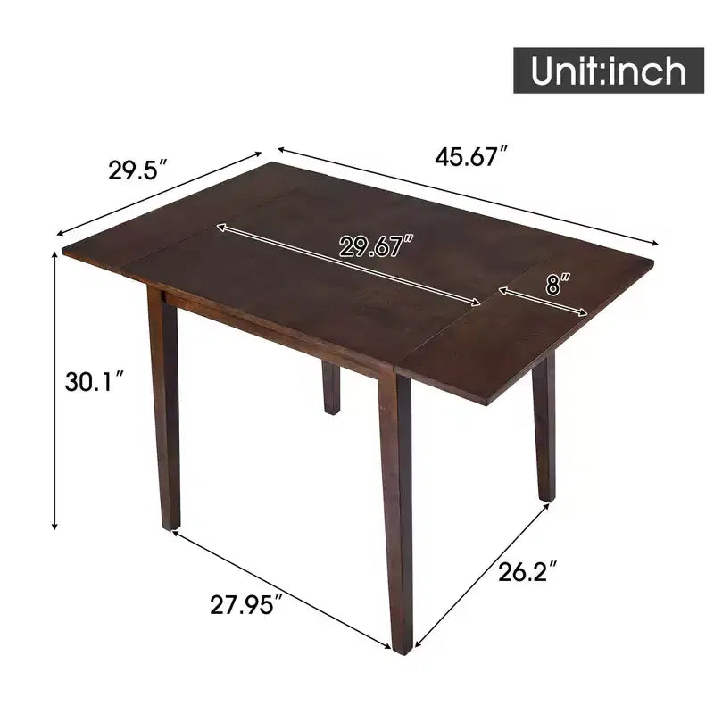Tavolo da pranzo allungabile rettangolare Okak con gambe in legno di caucciù Tavolo da cucina per 4 persone Tavolo pieghevole per cucina, sala da pranzo