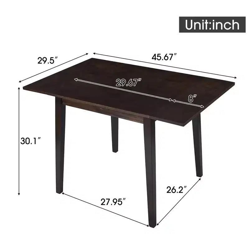 Tavolo da pranzo allungabile rettangolare Okak con gambe in legno di caucciù Tavolo da cucina per 4 persone Tavolo pieghevole per cucina, sala da pranzo