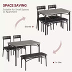 Set tavolo da pranzo per 4 persone, Tavolo da cucina con sedie per 4 persone, Set tavolo da pranzo rettangolare in legno con panca imbottita per piccoli spazi, Appartamento