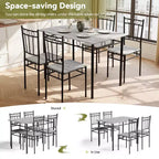 Dyonery Set da Pranzo 5 Pezzi, Tavolo da Cucina in Legno e Sedie per Piccoli Spazi, Angolo Colazione