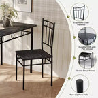Dyonery Set da Pranzo 5 Pezzi, Tavolo da Cucina in Legno e Sedie per Piccoli Spazi, Angolo Colazione