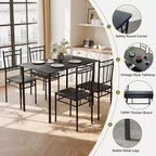 Dyonery Set da Pranzo 5 Pezzi, Tavolo da Cucina in Legno e Sedie per Piccoli Spazi, Angolo Colazione