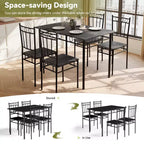 Dyonery Set da Pranzo 5 Pezzi, Tavolo da Cucina in Legno e Sedie per Piccoli Spazi, Angolo Colazione
