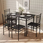 Dyonery 5 Piece Dining Table Set, Wood Kitchen Table and Chairs for Small Space,Breakfast Nook